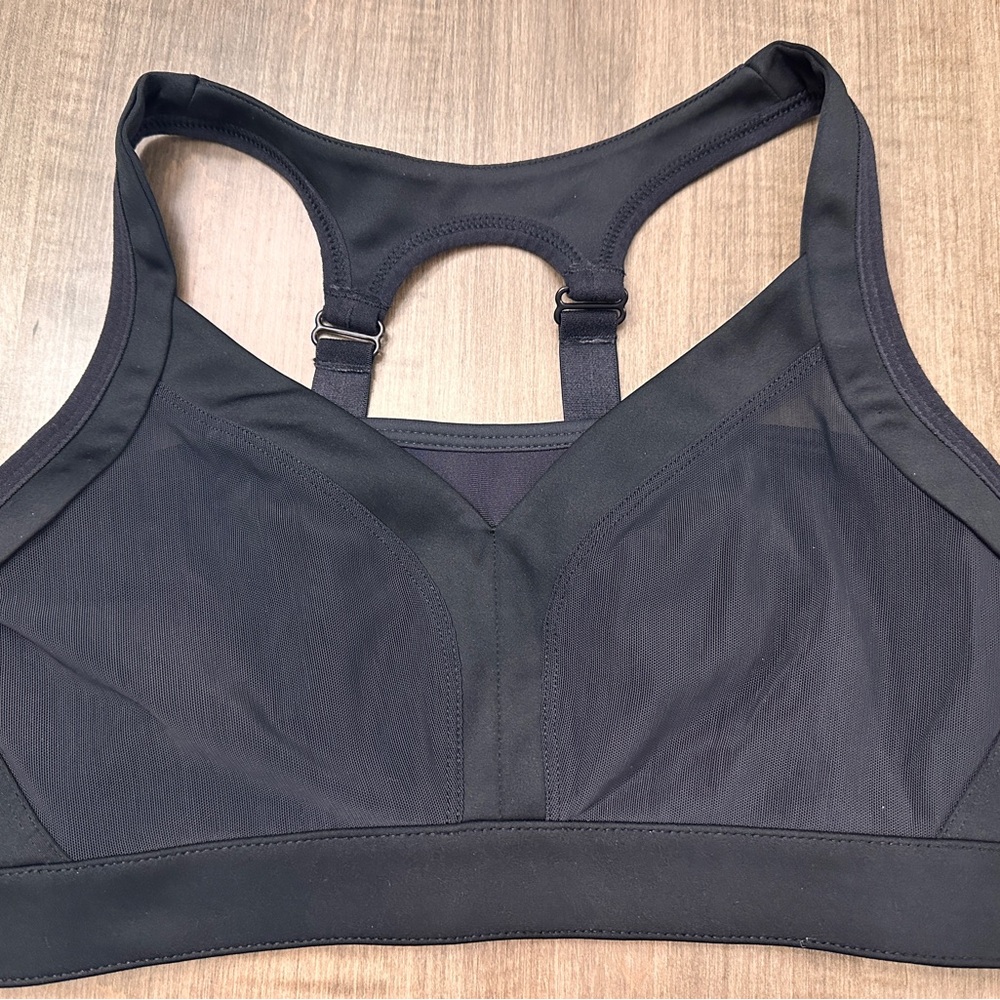 Fabletics Joliet Black Racerback Adjustable High Impact Support Sports Bra